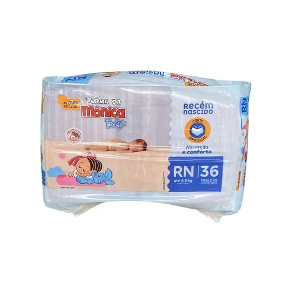 FRALDA RN C/ 36 TURMA DA MONICA RECÉM NASCIDO