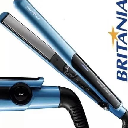 Chapinha Prancha Britânia Titanium Blue Íon Profissional Alisadora 220°C Bivolt