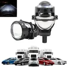 Par Projetores Bi Led 3 Pol 6000k Universal 12 E 24v 80W 40000 lumens Caminhão Camionete Carro