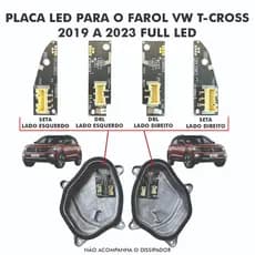 Placa Led Seta ou DRL Farol Fullled VW T-cross 2018 2019 2020 2021 2022 2023