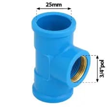 Tee Azul Bucha Latao Krona 25mm X 3/4 Pol
