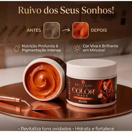 Tonalizante Ruivo Acobreado - Sem Amônia - Resultado Ruivo Natural 300g