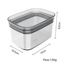 Pote Hermético Organizador Block Retangular 0,65 Litros Transparente - OB500 Marca - OU