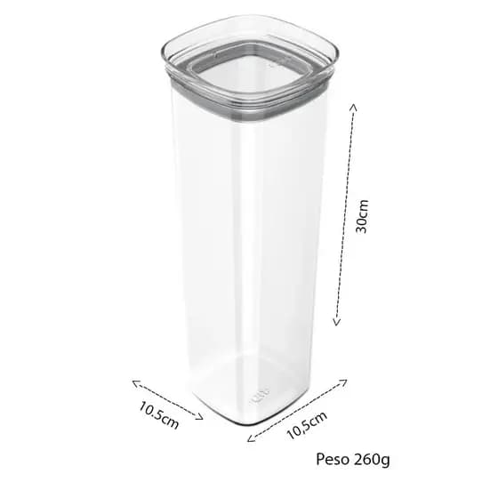 Pote Hermético Organizador alimentos cozinha 2 Litros Transparente premium - OB400 Marca - OU