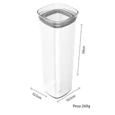 Pote Hermético Organizador alimentos cozinha 2 Litros Transparente premium - OB400 Marca - OU