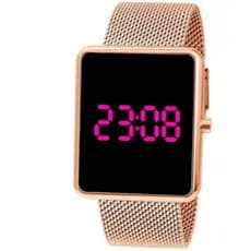 Relogo Feminio Digital Luxo dourado rose 2342