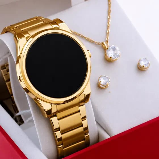 Relogio Feminino Aço inox Luxo Prata todas cores 32424