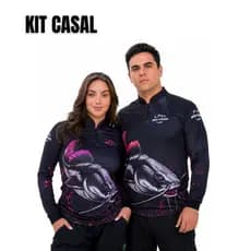 Kit Casal Camisa Camiseta Blusa UV50 de Pesca Pirarara Igual Masculino e Feminino - NEW FISHER
