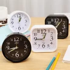 Relógio Despertador Redondo Quadrado Cabeceira Mesa Bateria Analógico Despertador Snooze Para Casa