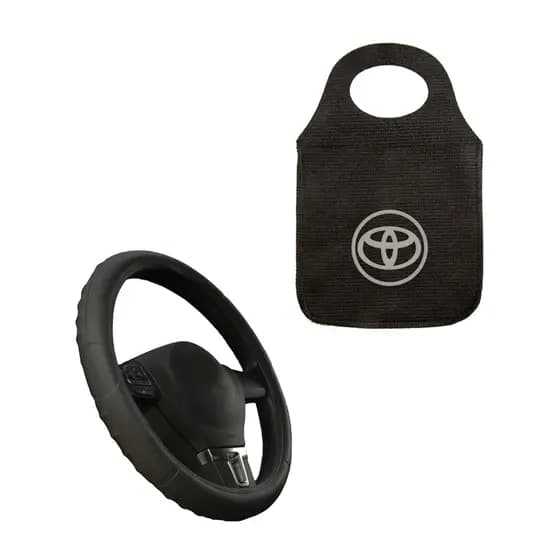 Capa de Volante Para Carro Personalizada Sem Marca + Lixinho Para Carro Multiuso Toyota