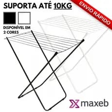 Varal De Chão Pratico Slim Dobravel Em Aço Retratil Compacto Apartamento Varanda Maxeb Envio Imeditato