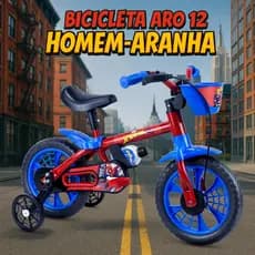Bicicleta Infantil Homem Aranha Aro 12 Nathor Com Rodinha Bike Spider Man 3 A 5 Anos Envio Imediato