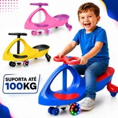 Carrinho Gira Infantil de Rolimã Com Rodas De Led Gira 360 Graus Sem Pedal Uni Toys Envio Imediato
