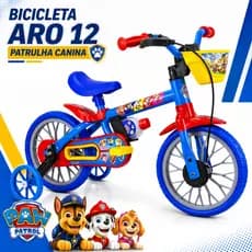 Bicicleta Infantil Patrulha Canina 3 A 5 Anos Aro 12 Nathor Bike Com Rodinha Envio Imediato
