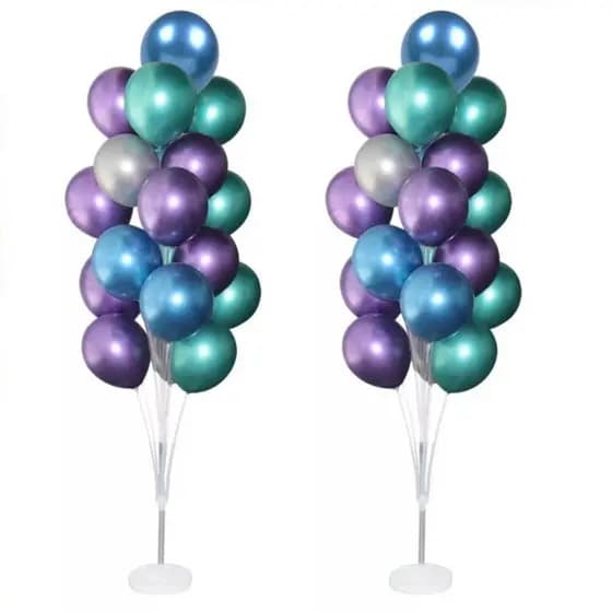 Kit 2 Suporte Balão de Chão 1,68 m Com 19 Varetas Para Decoração Festa Eventos
