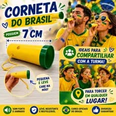 Kit 10 Corneta Buzina Brasil Copa Mundo Acessório Torcedor Lembrancinha Aniversário