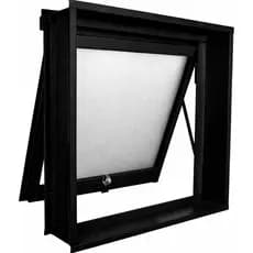 Vitro Basculante de vidro Janela de banheiro 50x50x12 - PRETO