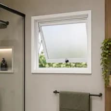 Janela de Banheiro Vitro Basculante MaxAir Preto/Branco 50x50x12 - VIDRO BOREAL