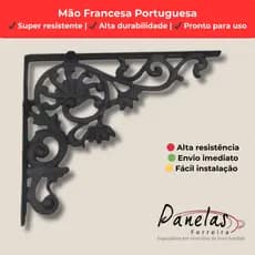 Mão Francesa De Ferro Portuguesa Suporte Decorativo Cantoneira Resistente  Suporte Para Pratelei