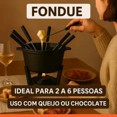 Kit Fondue Para Queijo e Chocolate Conjunto Panela de Fondue em Ferro Fundido com 6 Espetos