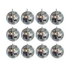 Kit Com 12/ 24 / 36 Globo Espelhado 3 Cm Balada Festa Discoteca Aniversário Dança Halloween Evento Bolos Aniversário