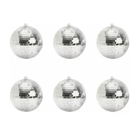 Kit com 6 / 12 Globo Espelhado 5 Cm Balada Festa Discoteca Aniversário Dança Halloween Evento Bolos Aniversário