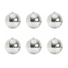 Kit com 6 / 12 Globo Espelhado 5 Cm Balada Festa Discoteca Aniversário Dança Halloween Evento Bolos Aniversário