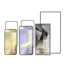 Kit 3 Kit 5 Película de Vidro 3D Grosso Samsung Galaxy S24 / S24+ / S24 Ultra / S25 / S25+ / S25 Ultra Borda Curva Full