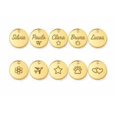 Tag Premium Acrílico Espelhado Personalizada – Dourado, Prata e Rosê – Com ou Sem Furo