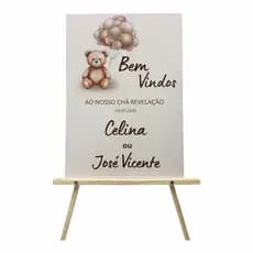 PLACA CHÁ REVELAÇÃO - CASAMENTO - 15 ANOS