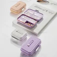 Caixa de armazenamento de medicamentos essenciais para viagens ao ar livre, três refeições por dia, embalagem portátil,