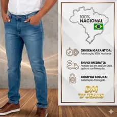 Calça Jeans Masculina 63D Lycra Elasticidade Confortável Moderna