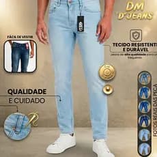Calça Jeans Masculina com Lycra Elastano Confortável, Flexível e Ajuste Perfeito
