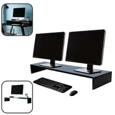 Suporte Base Para Monitor 10x90x20cm MDF Preto