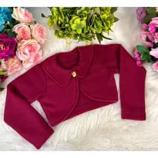 Bolero Marsala Infantil Juvenil Confortável Inverno Soft