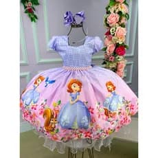 Vestido Infantil Princesa Sofia Festa Aniversário Conforto Gigi