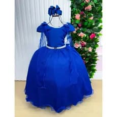 Vestido Longo Azul Royal Infantil Juvenil Festa Casamento Formatura Princesa Luxo Elegante