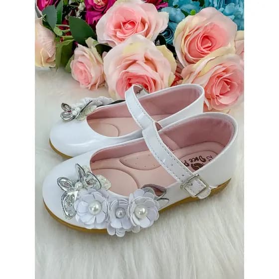 Sapatilha Elegante Doce Pe Juju Jardim Encantado Branco