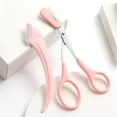 Kit de Navalha E Tesoura Para Sobrancelha, Tesoura Com Pente, Depilação Facial