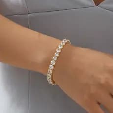 Pulseira bracelete festa strass pedra zirconia prata casamento debutante madrinha pul-24