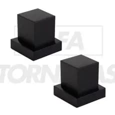Kit 2 Acabamentos Quadrado Preto Fosco Registro Chuveiro Volante Plástico ABS Padrão DECA