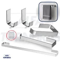 Kit Acessórios Banheiro Inox 5 Peças Conjunto Completo Quadrado Moderno Premium