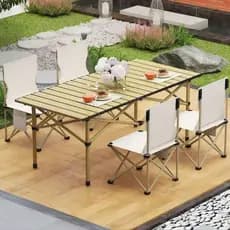 Mesa Dobrável Acampamento Madeira Camping Com Bolsa Transporte