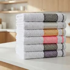 Kit Panos de Prato Atoalhado Jacquard Premium - Chevron