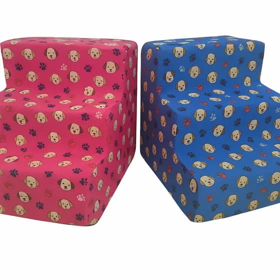 ESCADA PET DE ESPUMA PARA CÃES E GATOS DE PEQUENO PORTE 3 DEGRAUS RAMPA MOBILIDADE ESCADINHA