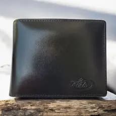 Carteira Masculina Couro Legítimo Preta Compacta Porta Cartões