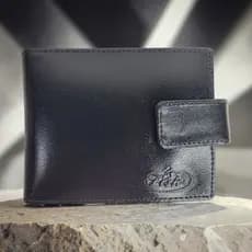 Carteira Masculina Couro Legítimo Com Fecho Preta Porta Cartões