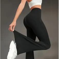 Calça Legging Flare Feminina Cintura Alta Elegante e Confortável Moda Básica