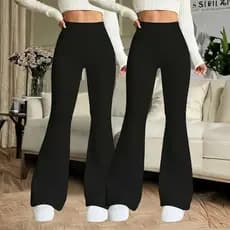 KIT 2 Legging Flare Lisa Academia Trabalho Feminia Confortável Fitness e Casual