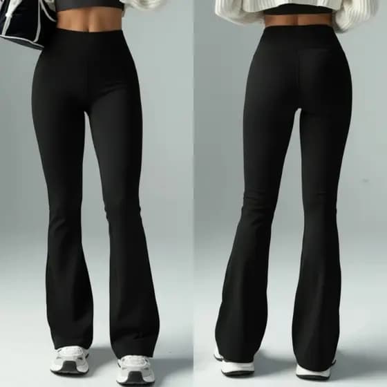 KIT 2 Calça Legging Flare Lisa Confortável Academia Trabalho Dia a Dia Boca de Sino